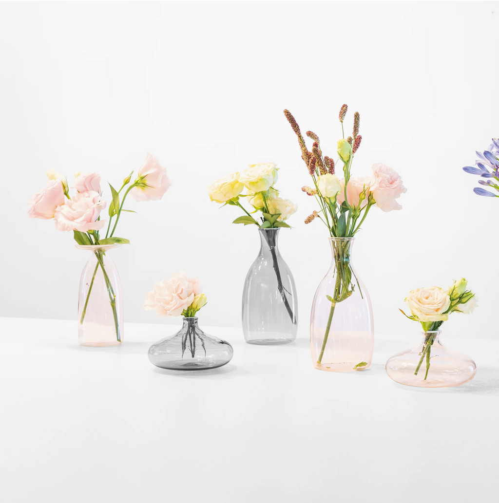 Un Fiore - Glazen Vaasje – Grijs – 19 cl