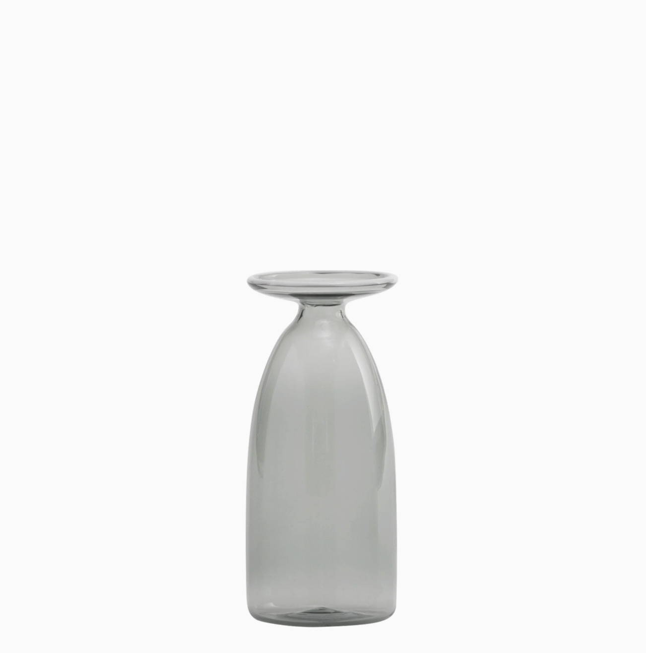 Un Fiore - Small Glass Vase with Open Rim – Grey – 22 cl