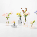 Un Fiore - Glazen Vaasje met witte rand – Roze – 35 cl