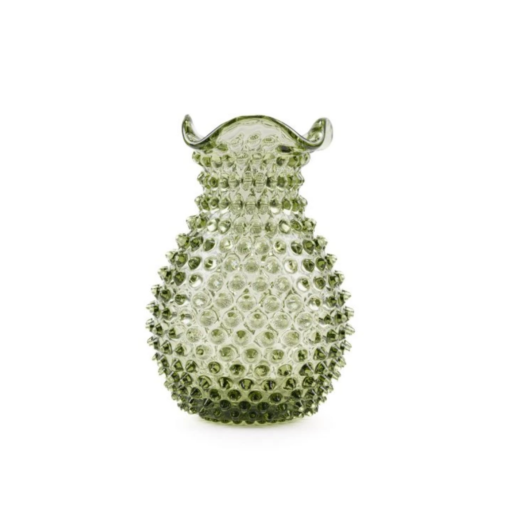 Kristallen vaas - Groen - 20,5 cm