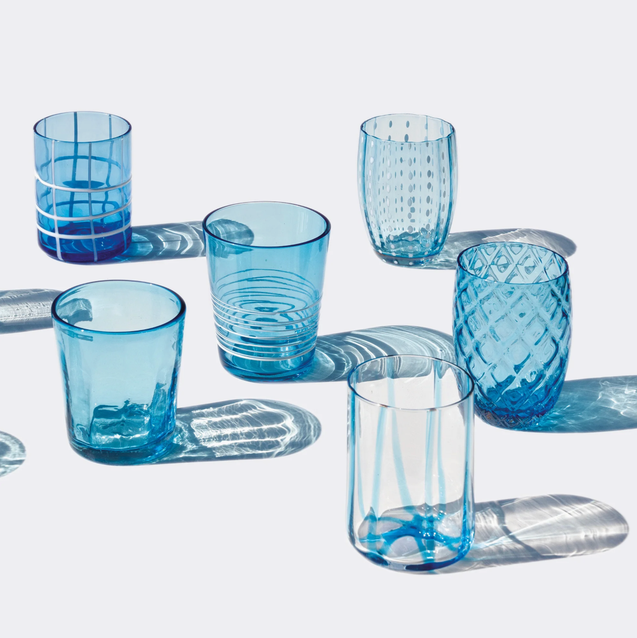 Melting Pod - Blauw - Set van 6 Glazen
