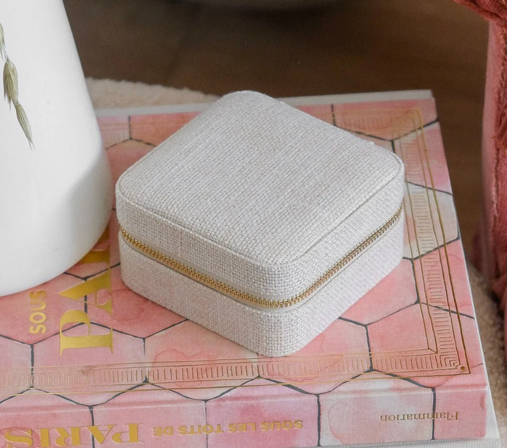 Reissieradendoos Linnen effect - Beige