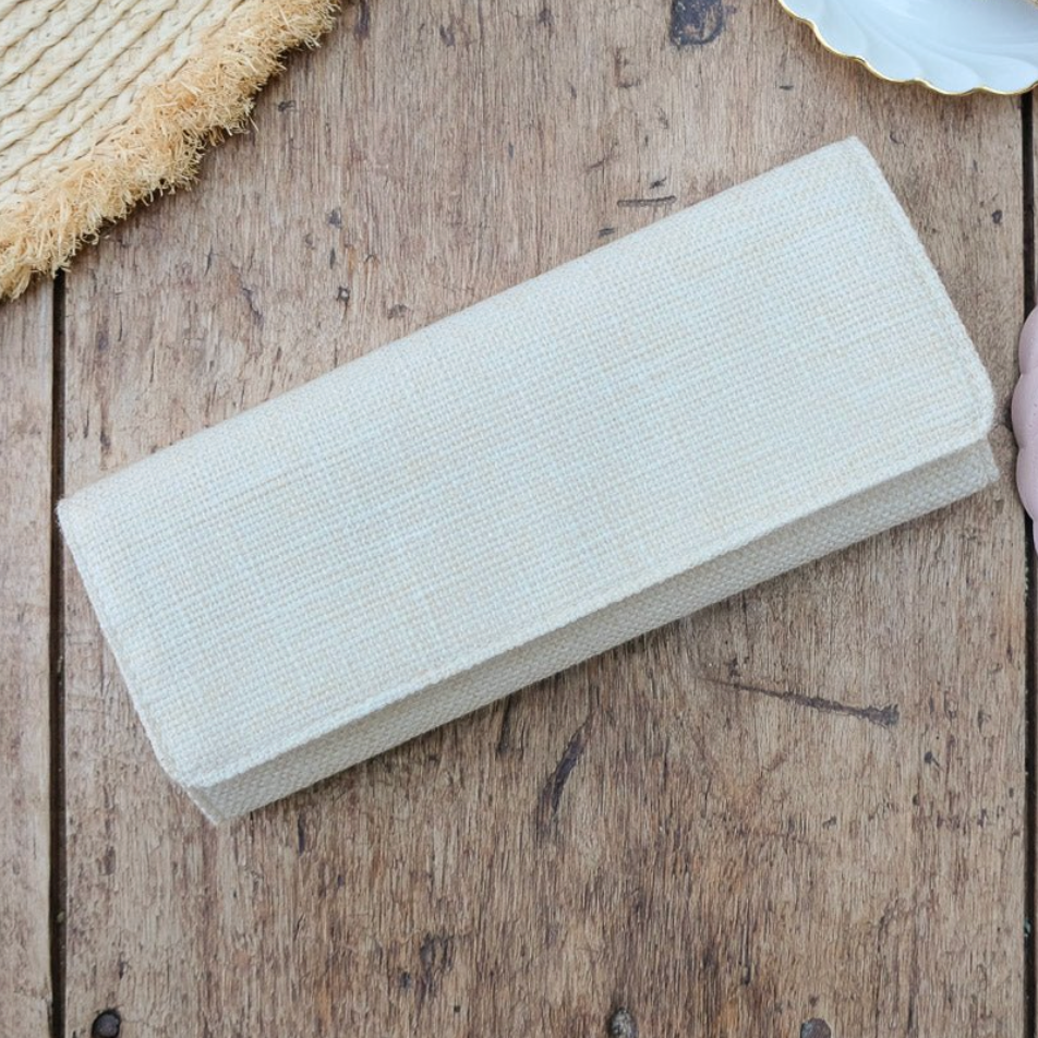 Jewelry pochette linen effect - Beige