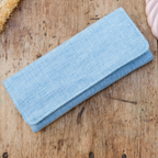 Linen-effect jewelry pouch - Light blue