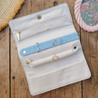 Linen-effect jewelry pouch - Light blue