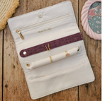 Sieradenpochette linnen effect - Bordeaux