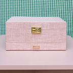 Sieradendoos linnen effect - Roos