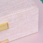 Sieradendoos linnen effect - Roos