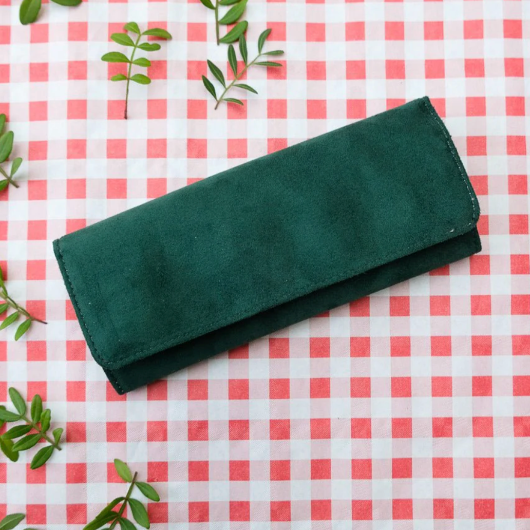 Velvet jewelry pouch - Green