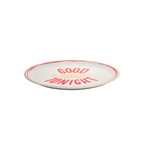 The Club - Pizza plate 'Good time tonight' - White/Red - Ø 32