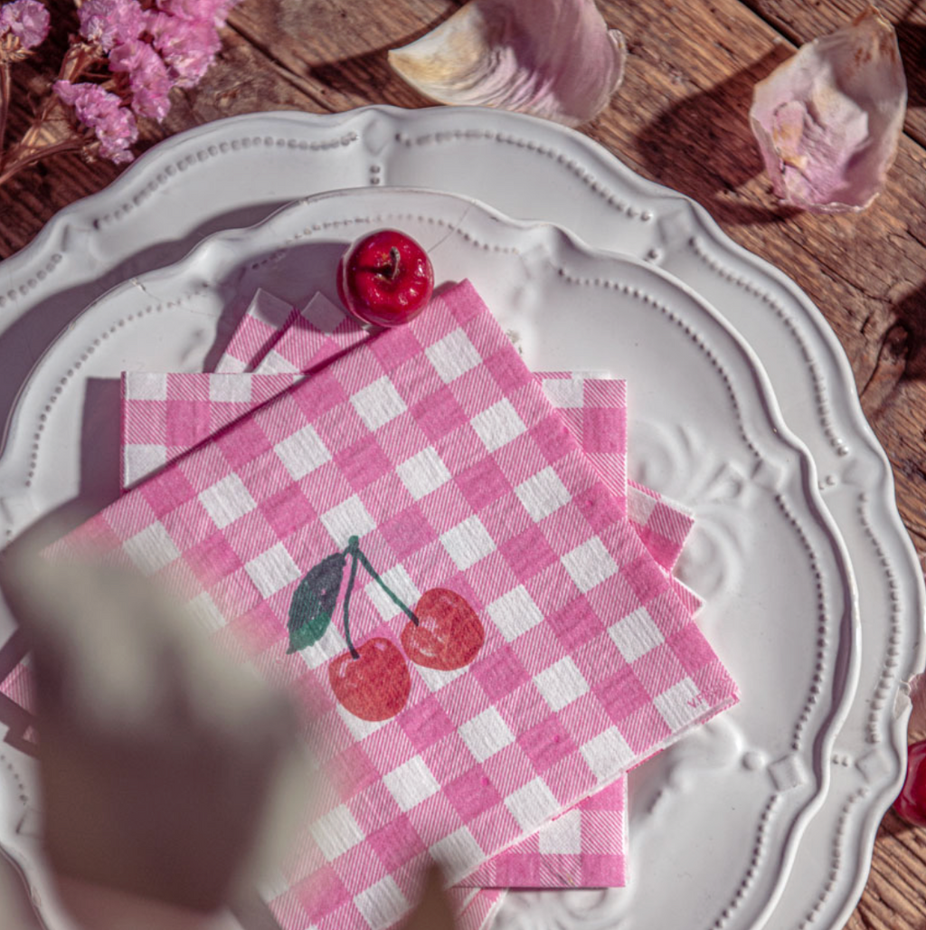 Servetten - Kers - 25x25