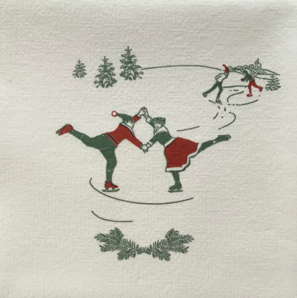 Servetten - Schaatsende mannetjes - 40x40