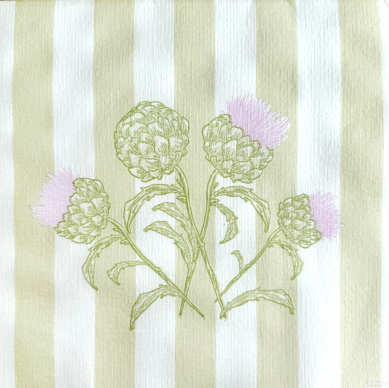 Servetten - Strepen/Bloemen - 40x40