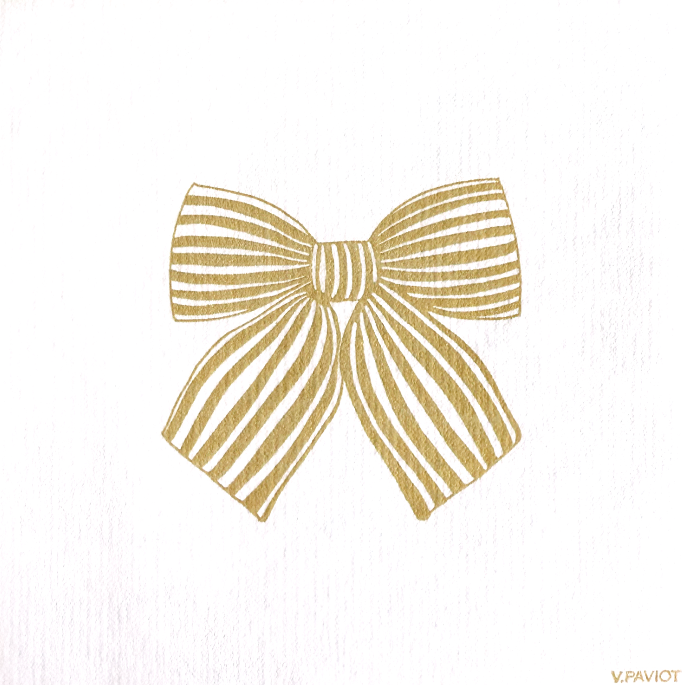 Servetten - Goud/wit Strikje - 25x25