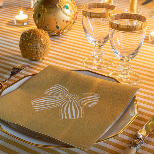 Servetten - Strik Goud - 40x40