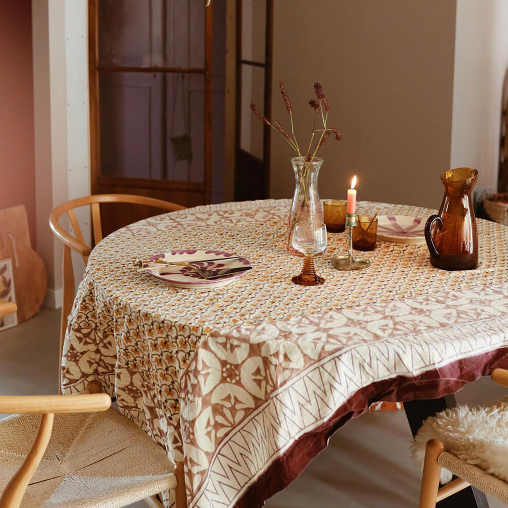 Hand-printed tablecloth "Dani" – 2 sizes