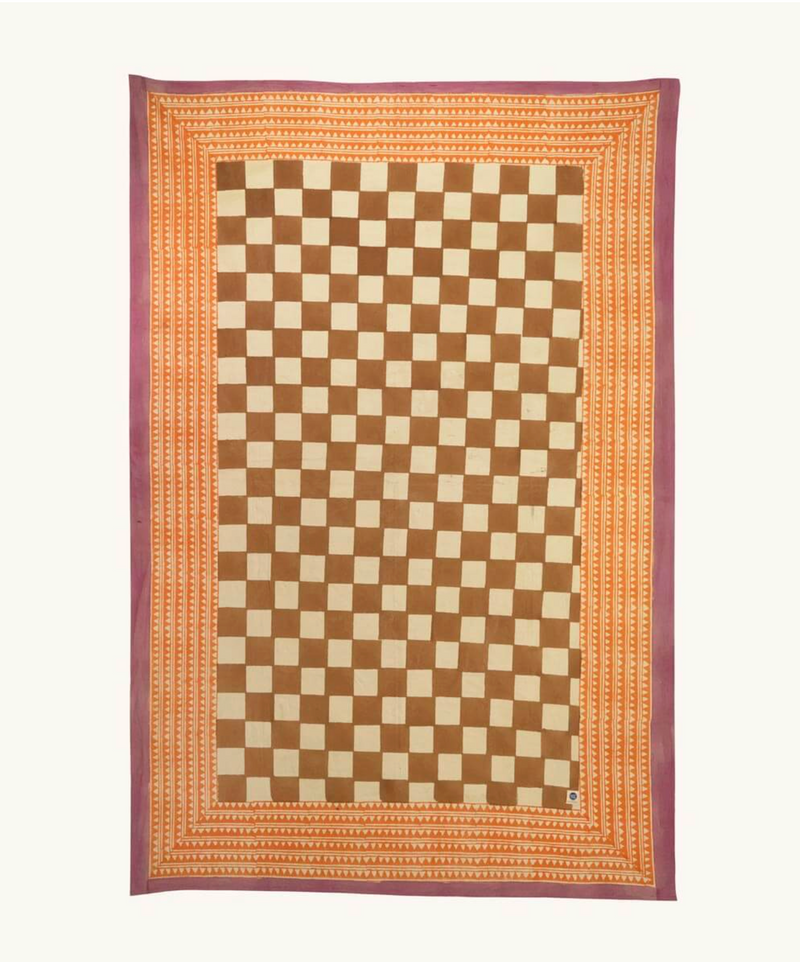 Handbedrukt tafellaken “Checkmate” -  2 maten