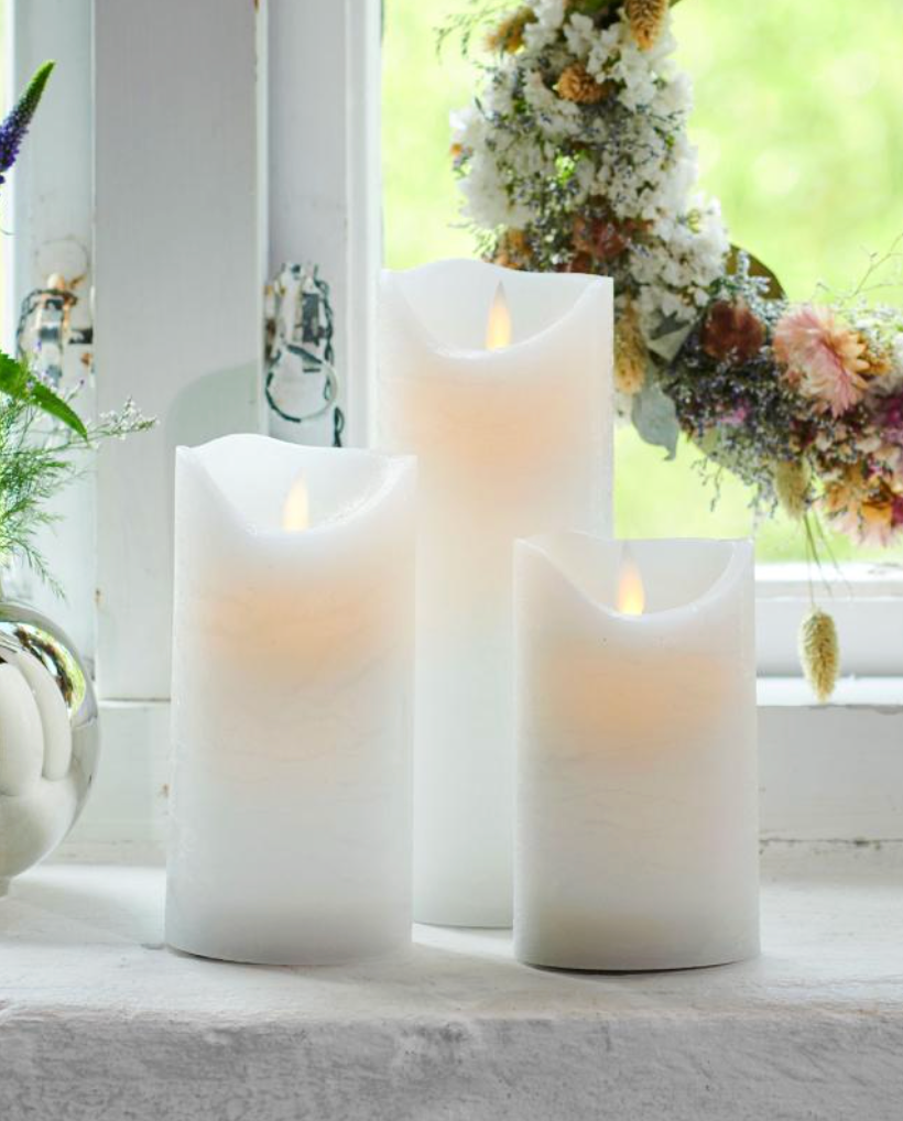 LED pillar candle Ø7.5 x 20 cm – white
