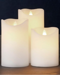 LED pillar candles – set of 3, white