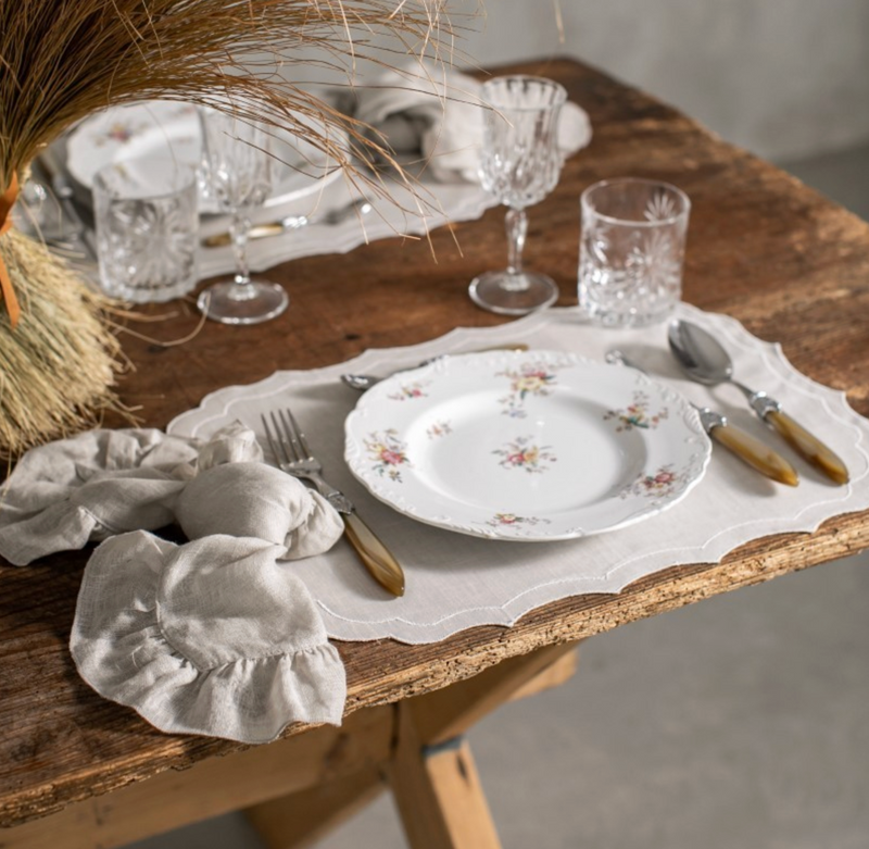 Vlekwerende Linnen Placemat – 50x35 cm - Gebroken wit