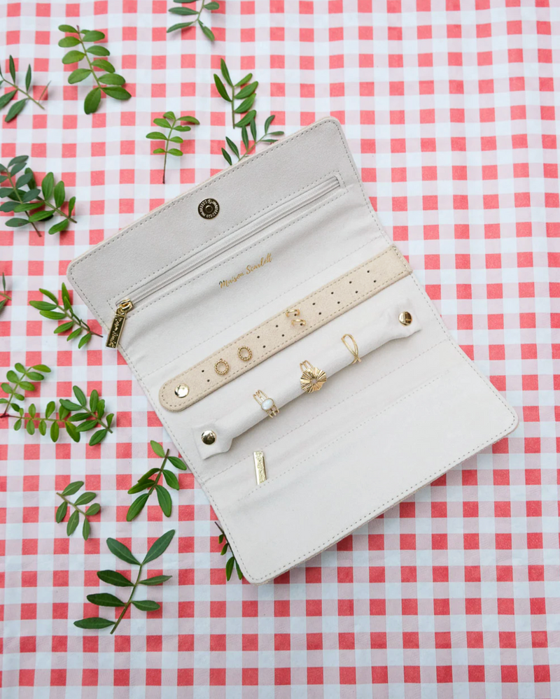 Sieradenpochette velours - Beige