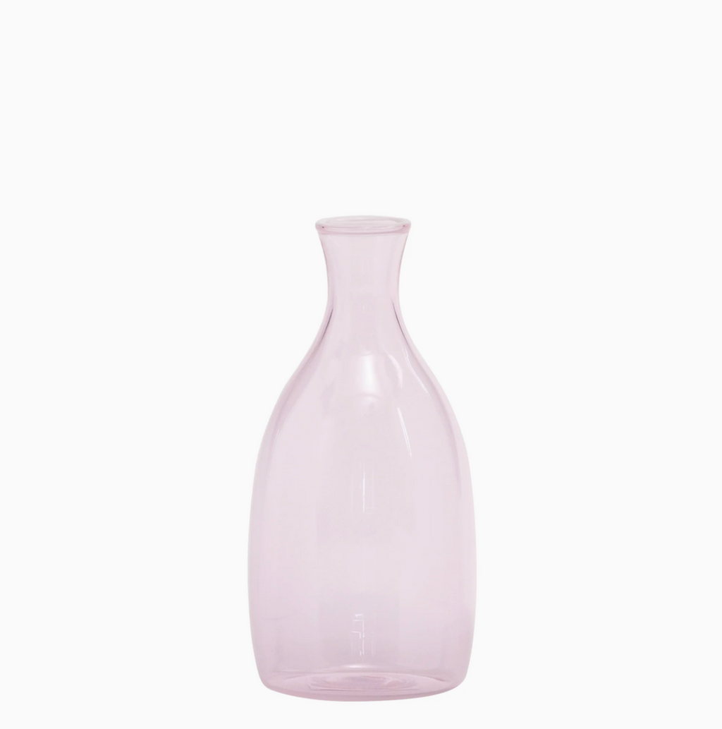 Un Fiore - Glazen Vaasje met witte rand – Roze – 35 cl