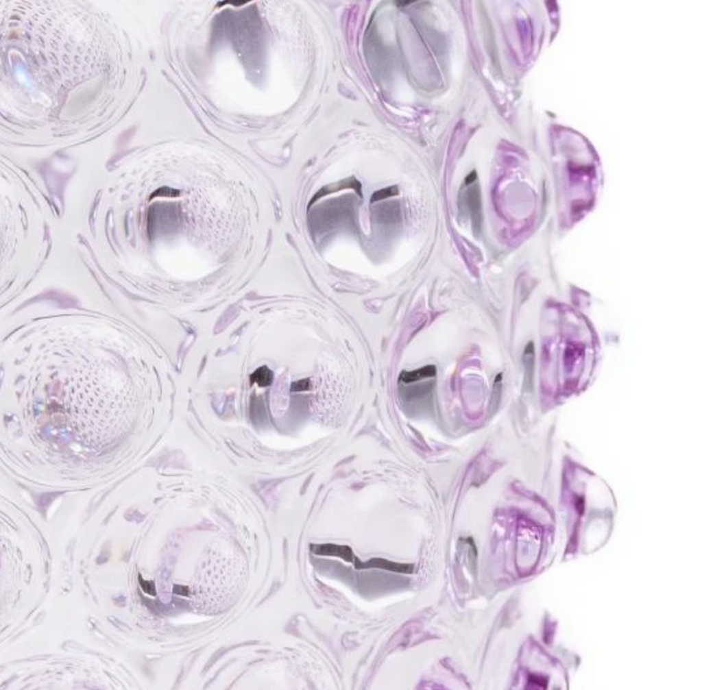 Kristallen vaas - Rond - Lilla - 18cm