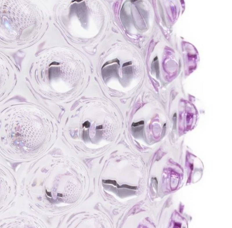 Kristallen vaas - Rond - Lilla - 18cm