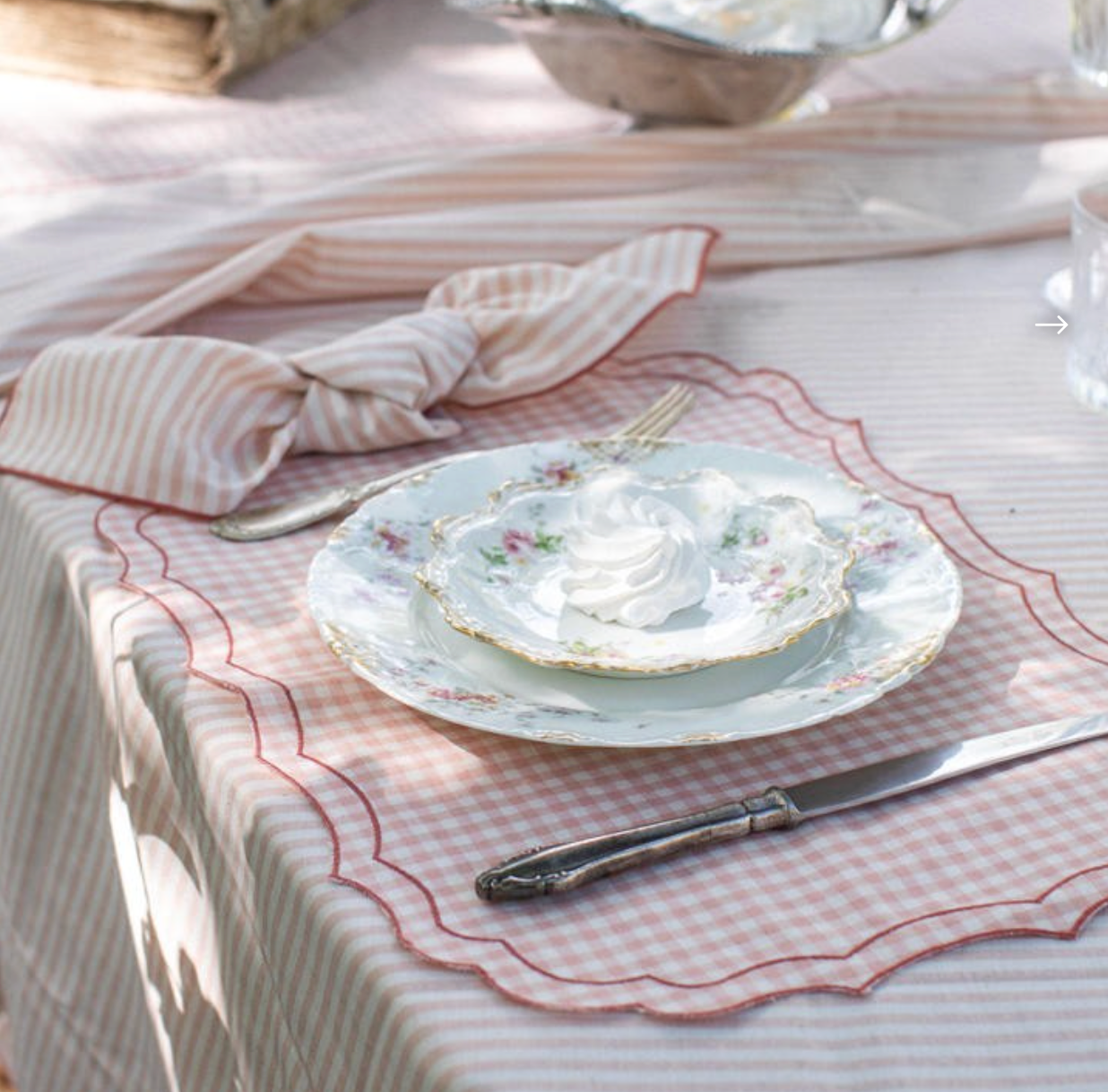 Vlekwerende Linnen Placemat – 50x35 cm - Vichy Roze