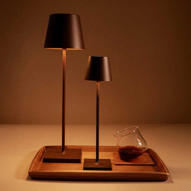 Poldina Micro Corten Table Lamp – Wireless & Dimmable