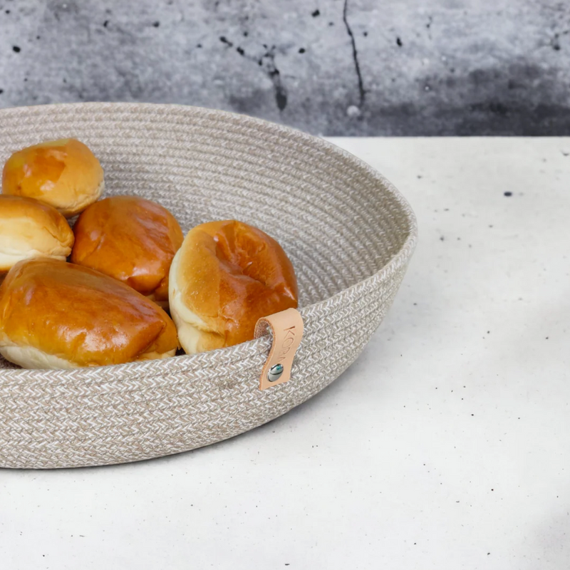 Handmade baskets made from recycled cotton - Beige - (S - XL - High/Low)