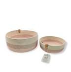 Handmade baskets made from recycled cotton - Bordeaux/pink - (S - L - High/Low)