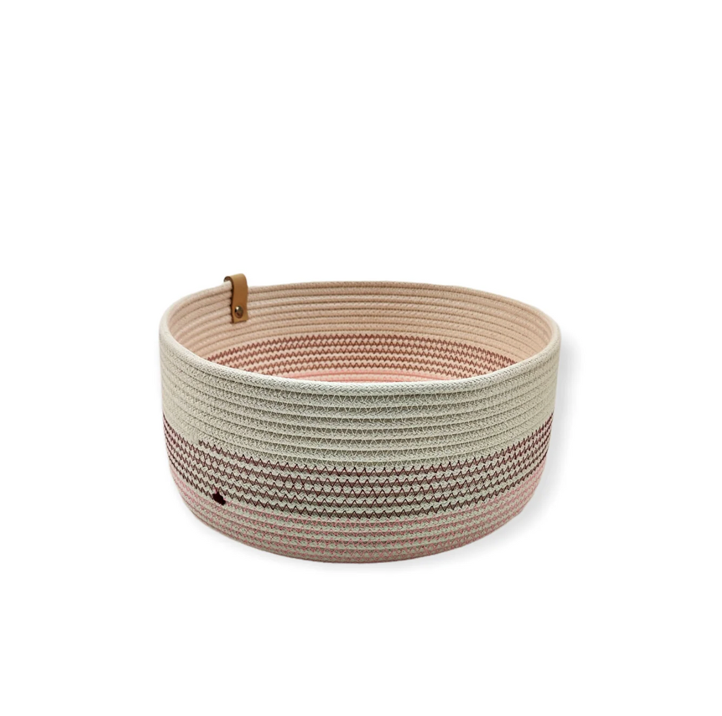 Handmade baskets made from recycled cotton - Bordeaux/pink - (S - L - High/Low)