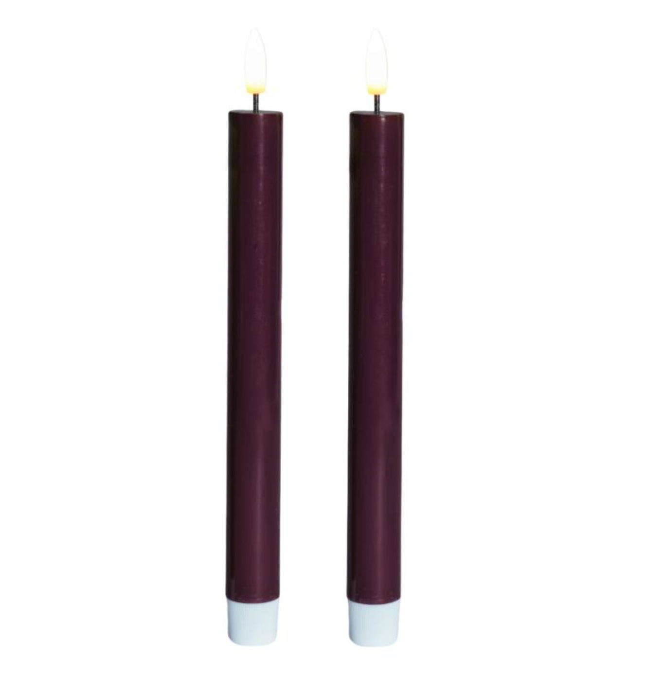 Set of 2 LED dinner candles – Bordeaux red