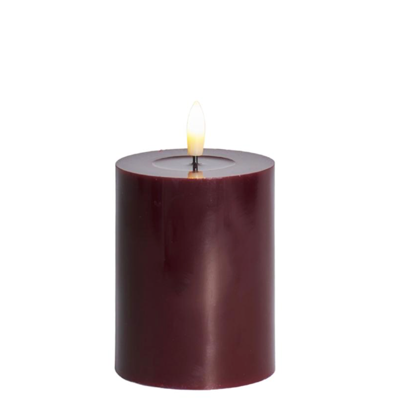 LED pillar candle Ø7.5 x 10 cm – Bordeaux