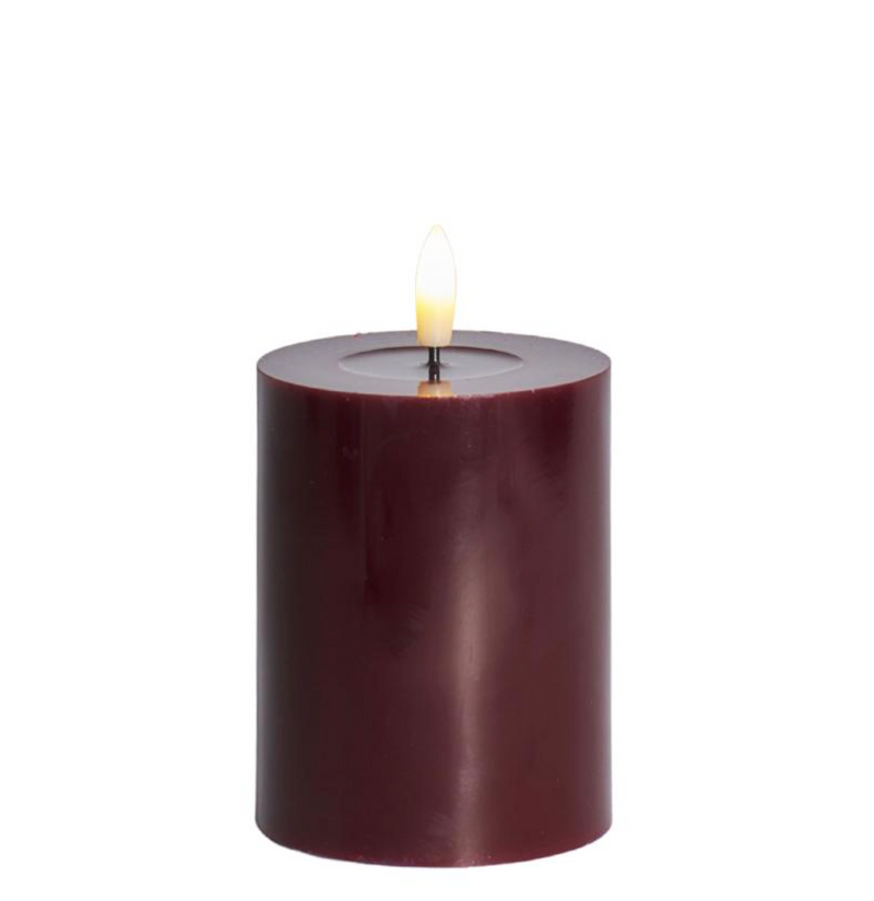 LED stompkaars Ø7,5 x 10 cm – Bordeaux