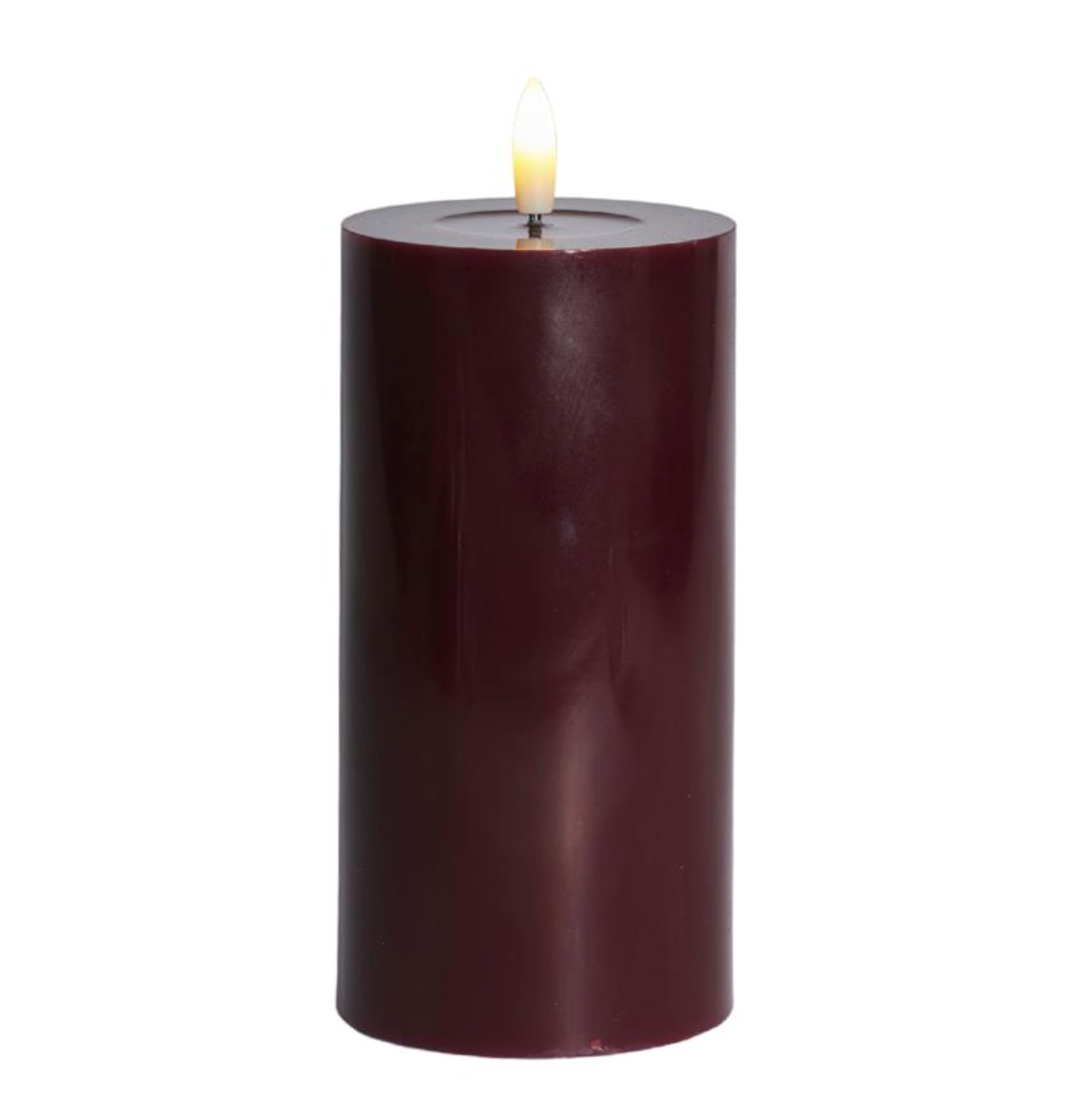 LED pillar candle Ø7.5 x 15 cm – Bordeaux