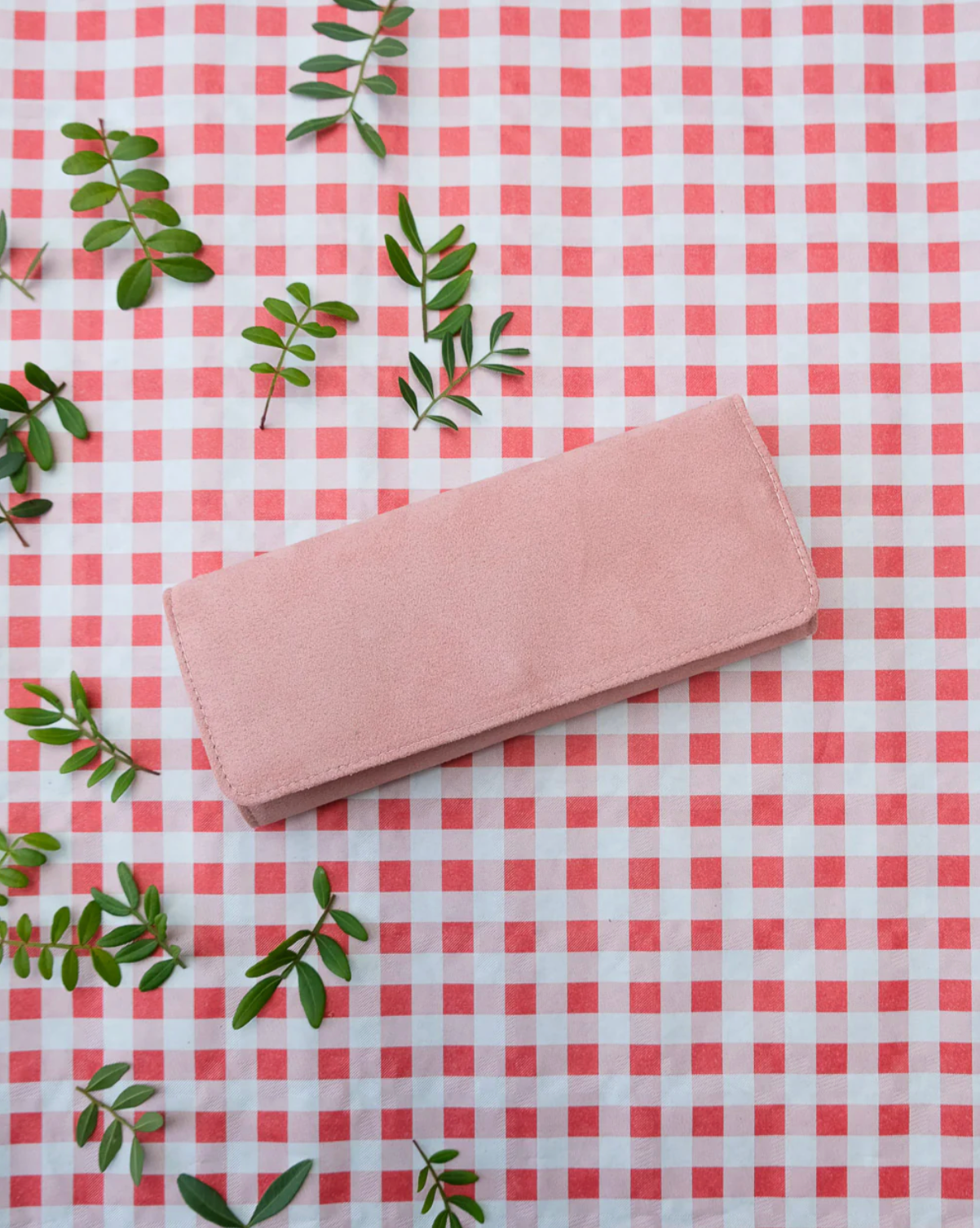 Velvet jewelry pouch - Light pink