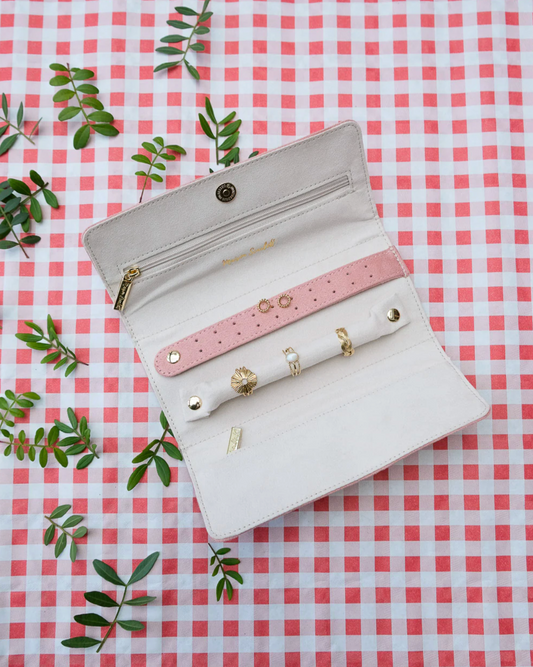 Velvet jewelry pouch - Light pink