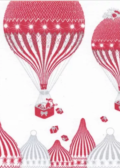 Wegwerptafellaken Airlaid (Intissé) - Rode Luchtballon - 150 x 240cm