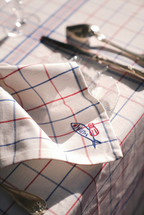 Stoffen Servetten - Léon Blue (Set 2) - Blauw Visje