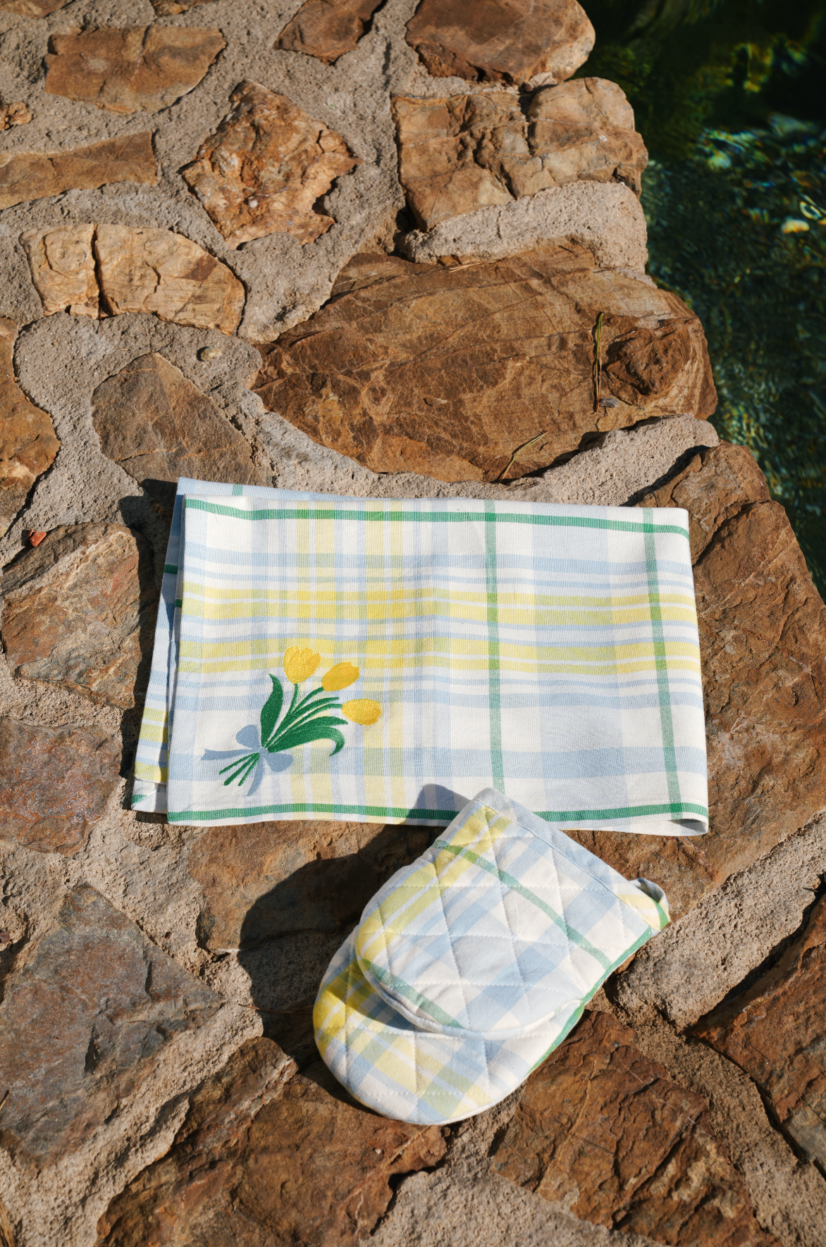 Oven Mitt - Perette Sky - Yellow Tulips