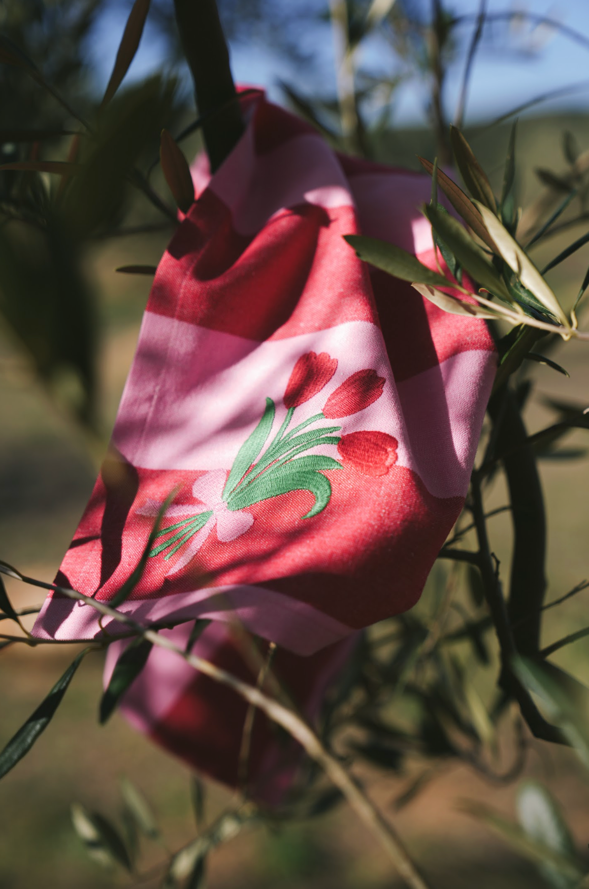 Stoffen Servetten - Lucette Red (Set 2) - Rode Tulpen