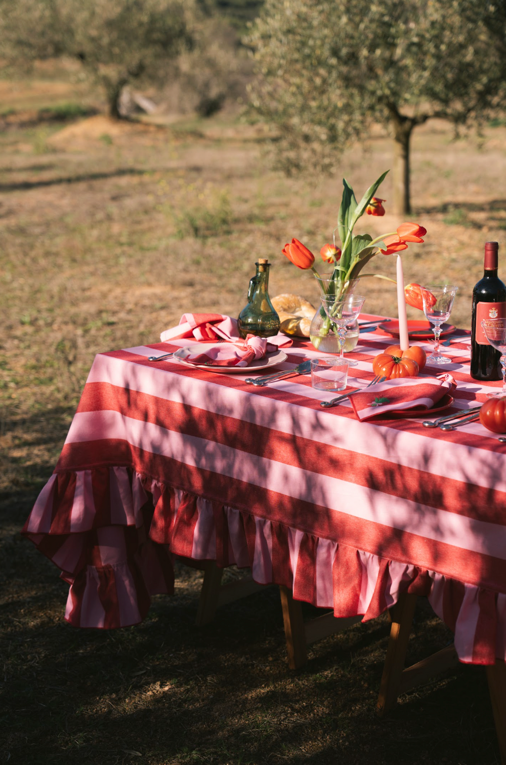 Tafellaken - Lucette Red - Rode Tulpen