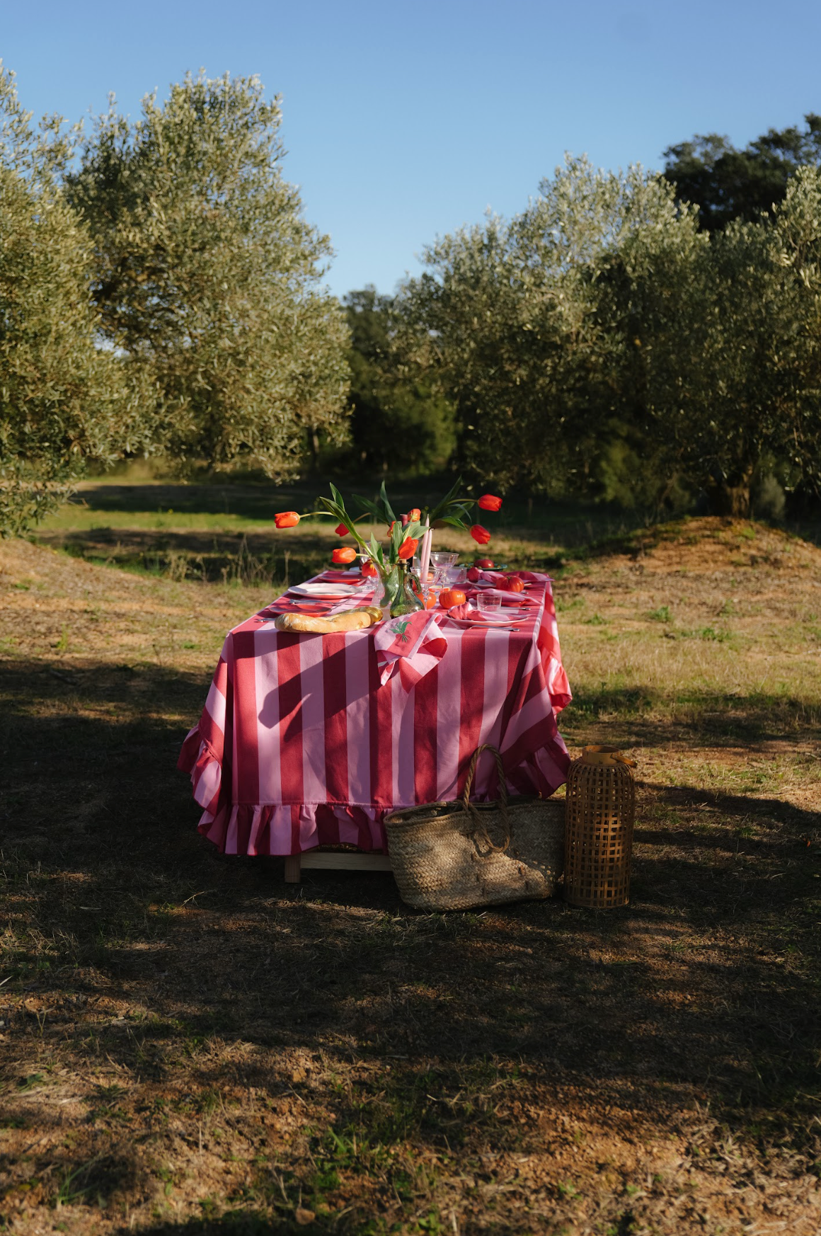 Tafellaken - Lucette Red - Rode Tulpen
