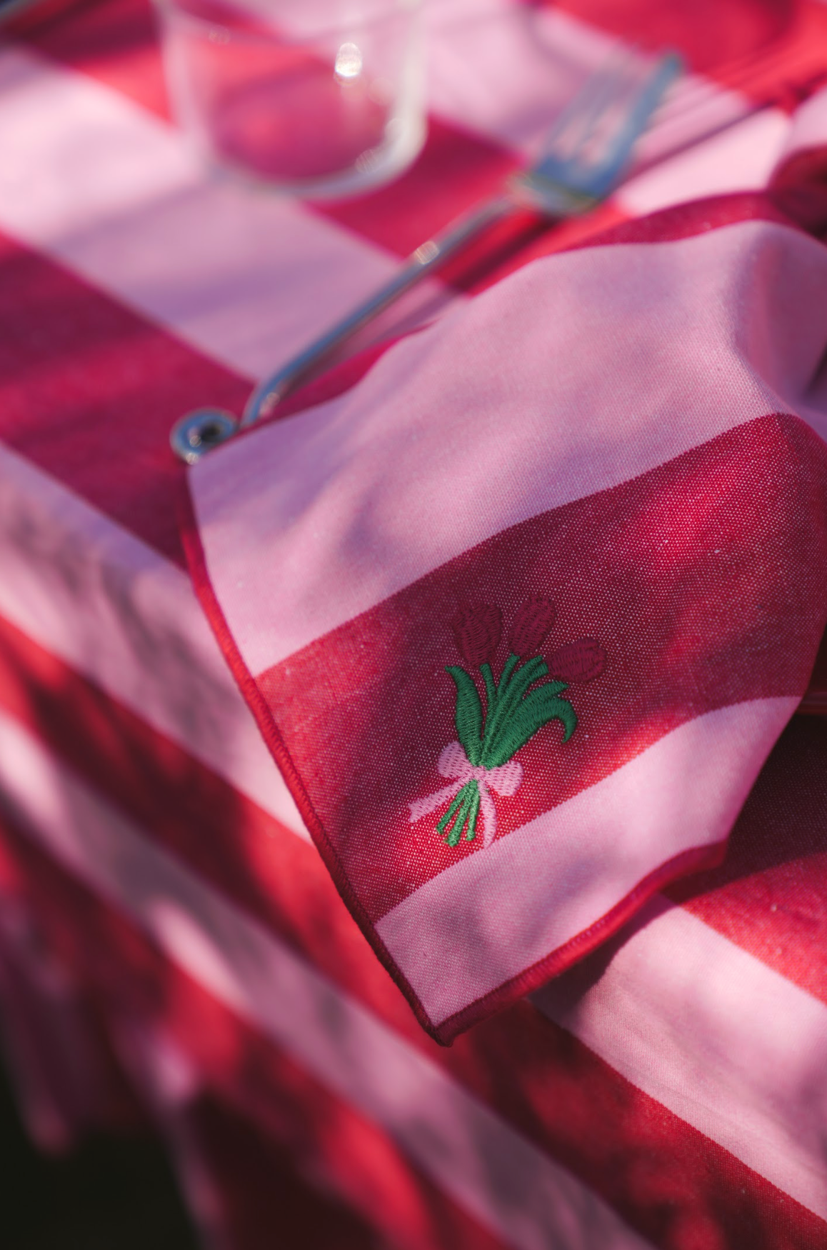 Stoffen Servetten - Lucette Red (Set 2) - Rode Tulpen