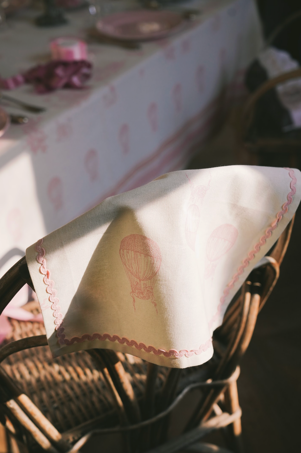Stoffen Servetten - Eugénie Pink (Set 2) - Roze Toile de Jouy