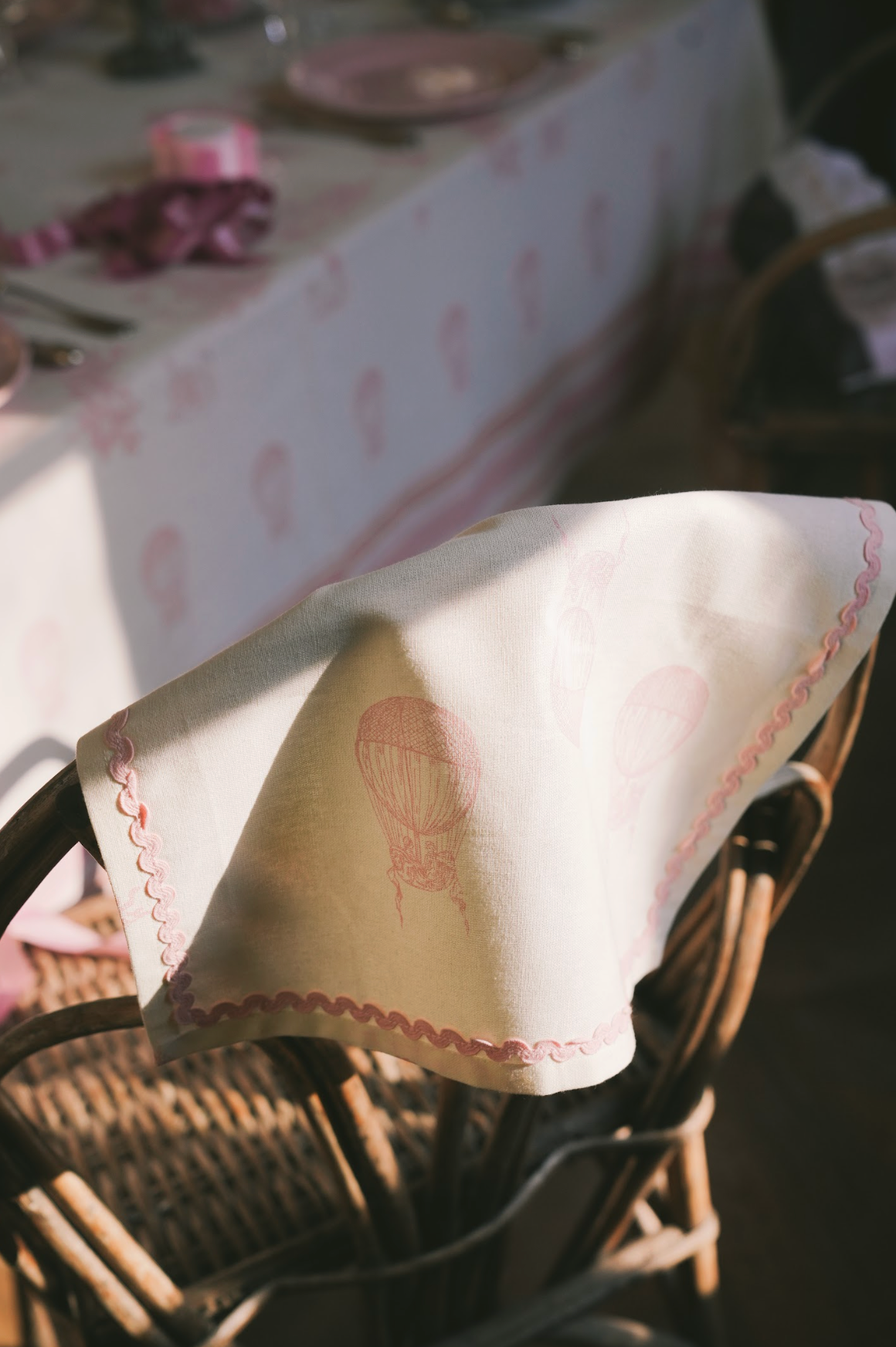 Stoffen Servetten - Eugénie Pink (Set 2) - Roze Toile de Jouy