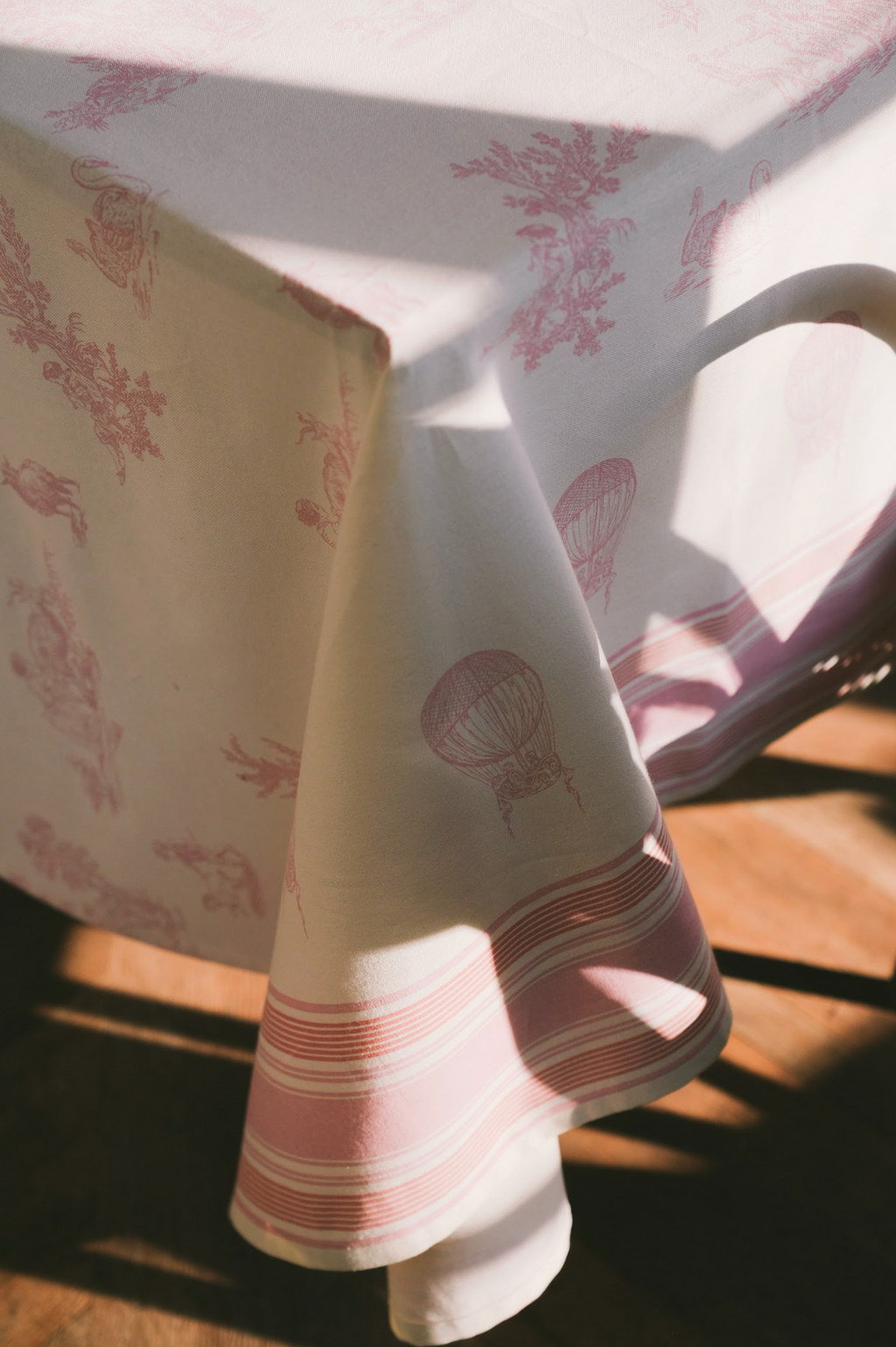 Tafellaken - Eugénie Pink - Roze Toile de Jouy