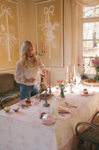 Tafellaken - Eugénie Pink - Roze Toile de Jouy